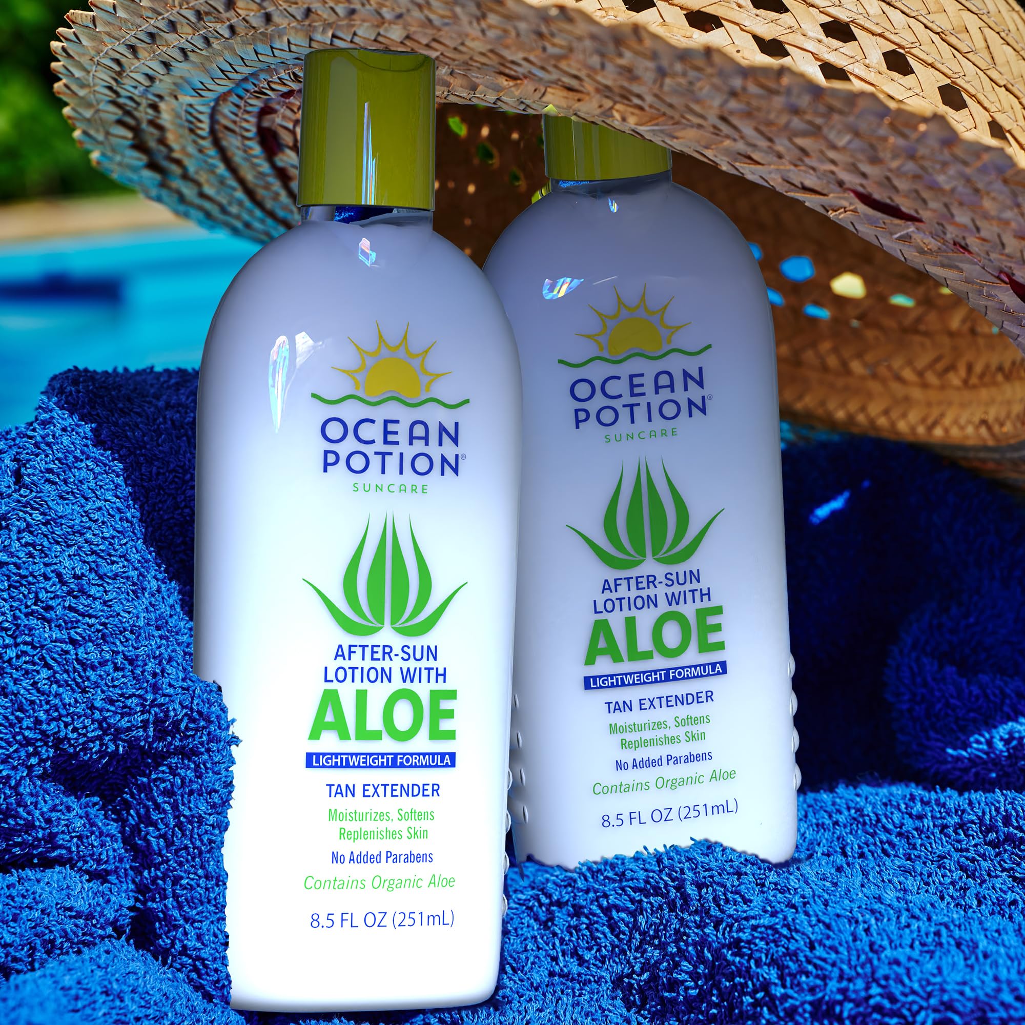 Ocean Potion paraben-free label highlights clean gentle after-sun care