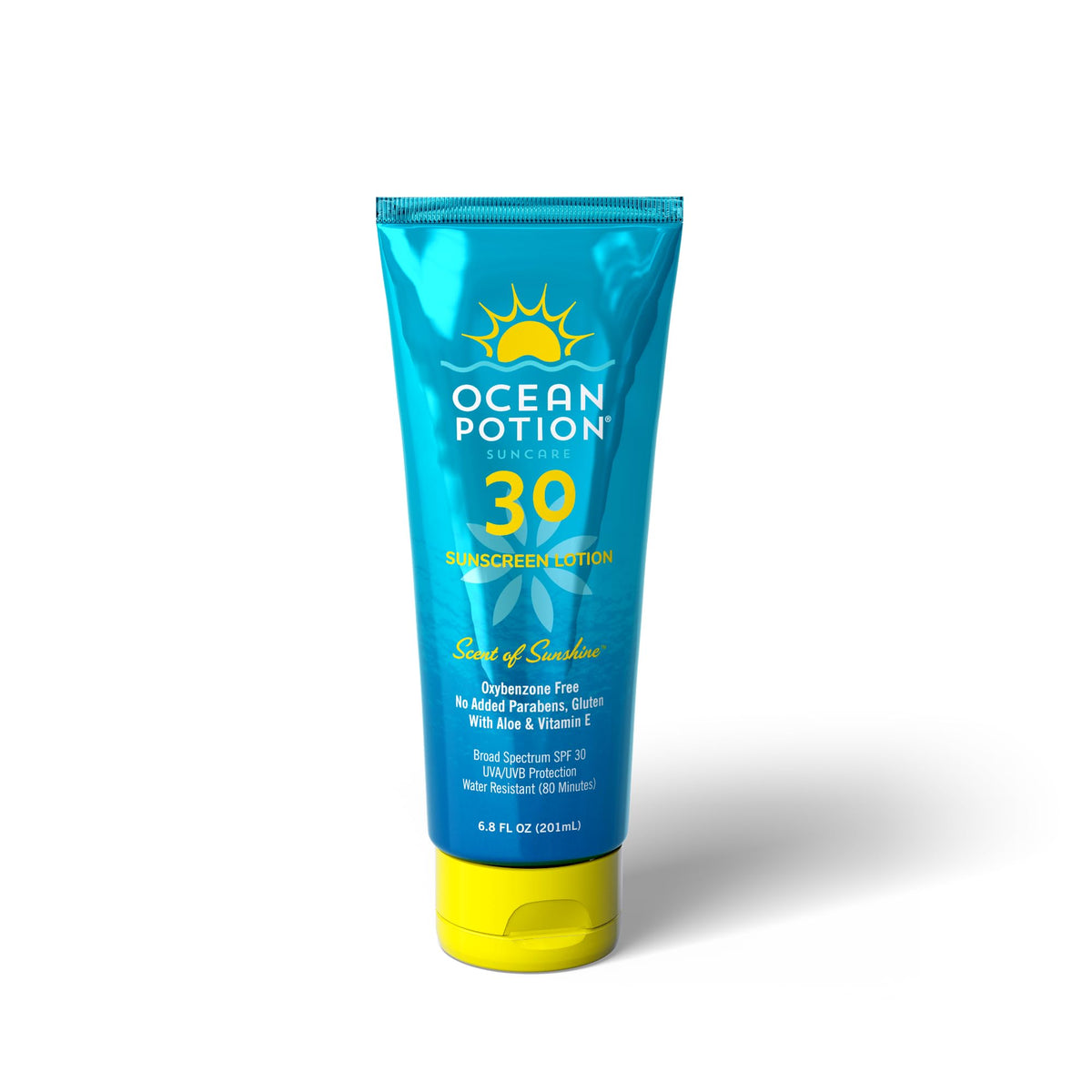 Ocean Potion SPF 30 sunscreen lotion bottle offering broad UVA/UVB protection
