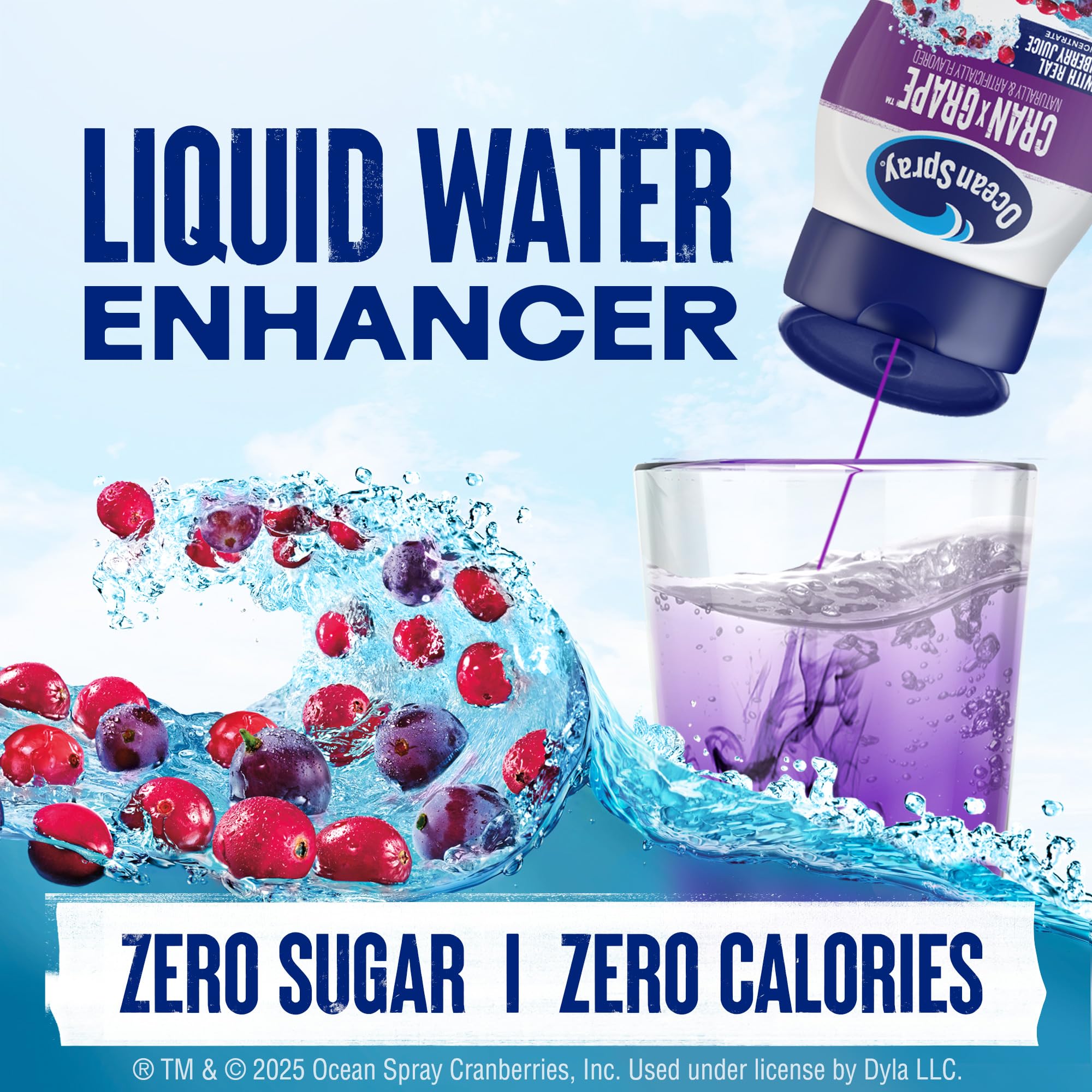 Ocean Spray Cran-Grape glass refresh, convenient hydration anytime.