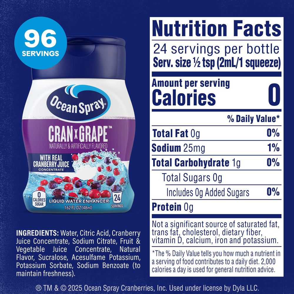 Ocean Spray Cran-Grape sachets for on the go flavor without calories.