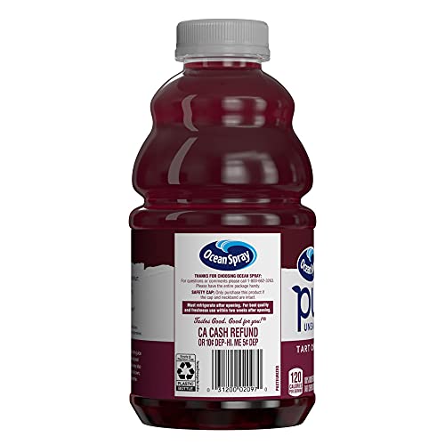 Ocean Spray tart cherry juice offers 100% juice with no added sugar.
