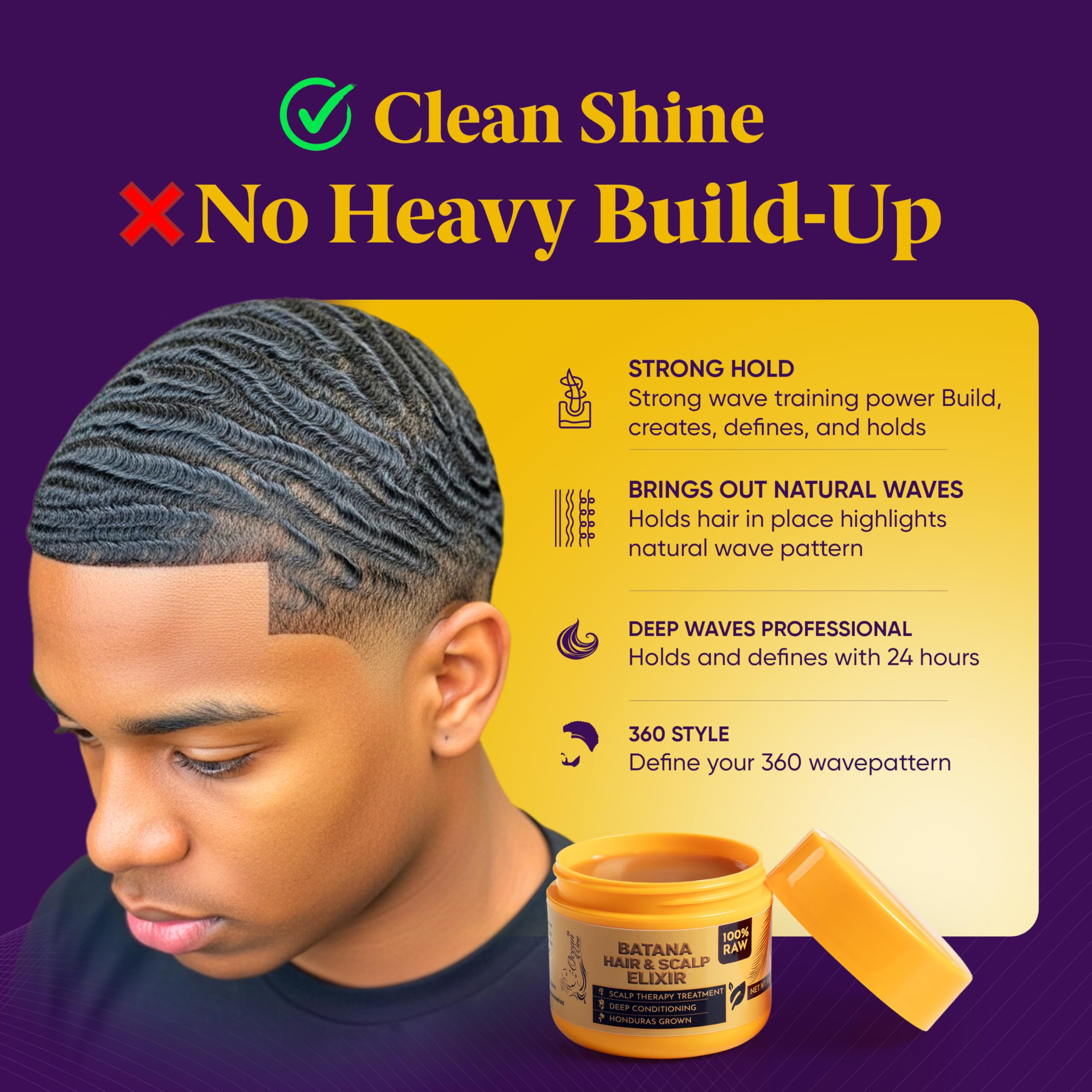 Ocean View Deep Waves Pomade texture shot highlights glossy finish and hold.