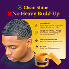 Ocean View Deep Waves Pomade texture shot highlights glossy finish and hold.