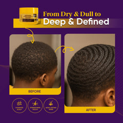 Ocean View Deep Waves Pomade on waves pattern illustrates 360-degree wave definition.