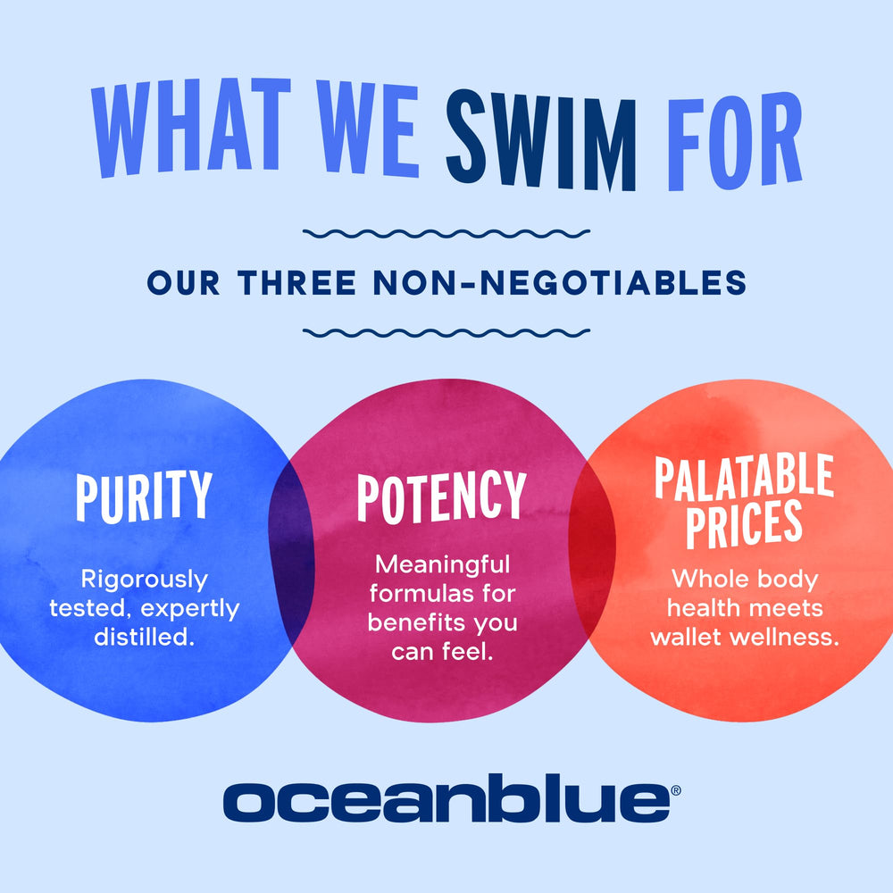 Oceanblue 30-serving bottle for convenient daily omega-3 routine