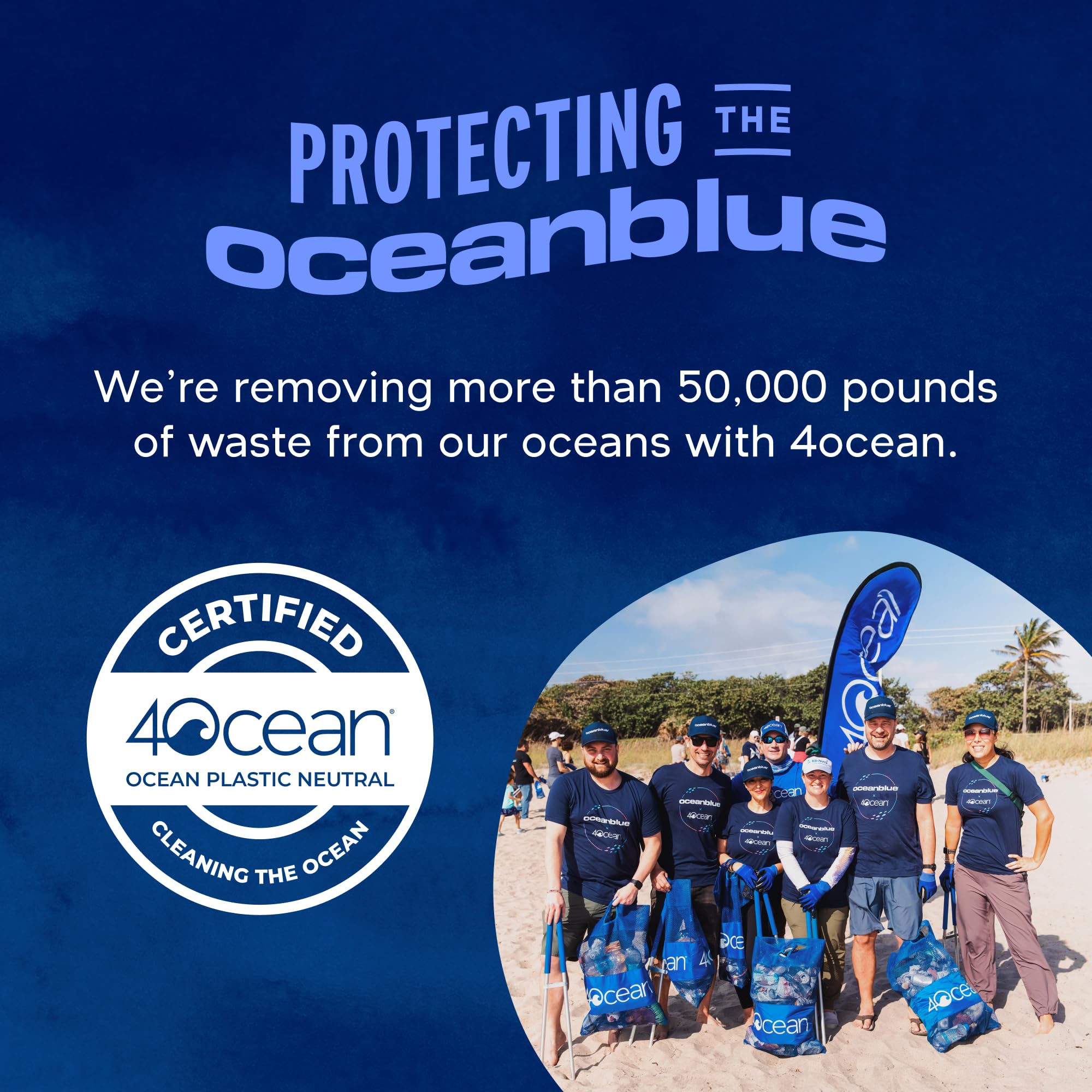Oceanblue Omega-3 2100 lifestyle shot with active person taking dose.