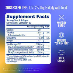 Oceanblue orange-flavored softgels designed to minimize fishy aftertaste.