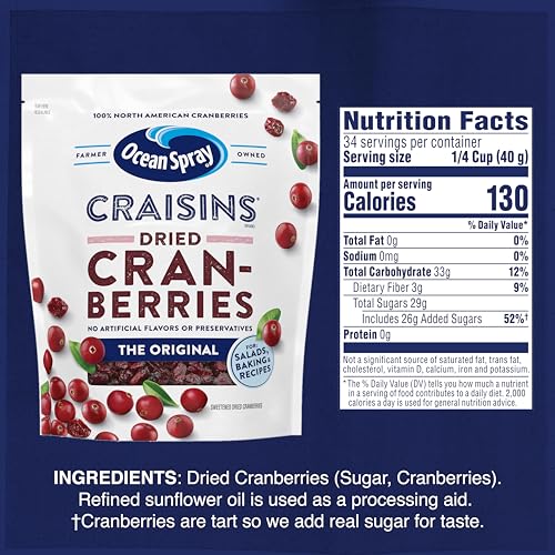 Ocean Spray Craisins Original on-the-go snack bricks ready for school or travel.