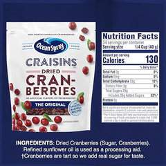 Ocean Spray Craisins Original on-the-go snack bricks ready for school or travel.