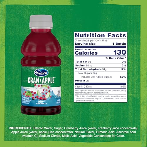 Ocean Spray Cran-Apple on table top, ideal everyday hydration.