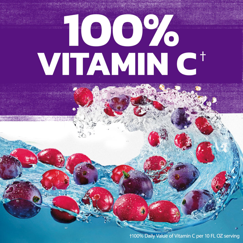 Ocean Spray Cran-Grape pack closeup showcases convenient six-pack packaging.