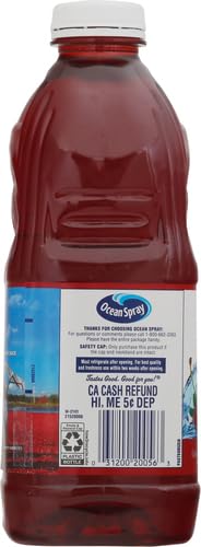 Ocean Spray Diet Cran-Cherry 64 oz bottle with glass demonstrates family-friendly refreshment.