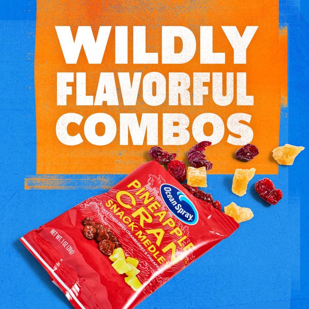 Ocean Spray Pineapple Cran Snack Medley on-the-go pack in bag.