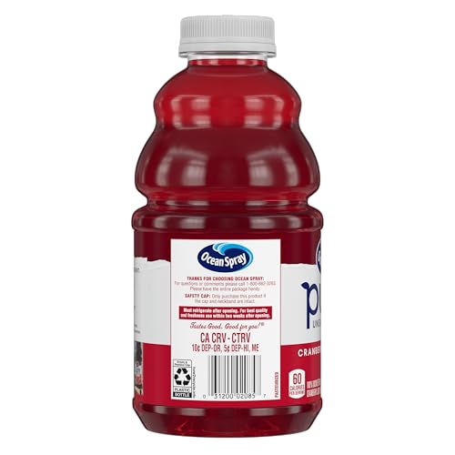 Ocean Spray Unsweetened Cranberry Juice glass ready for a crisp sip