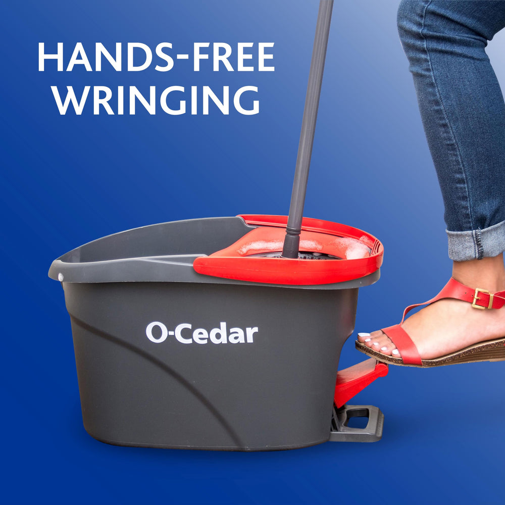 O-Cedar 360-degree spin-mop head reaches tight corners and under furniture.