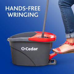 O-Cedar 360-degree spin-mop head reaches tight corners and under furniture.