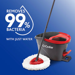 O-Cedar foot-pedal wringer allows hands-free operation during mopping.