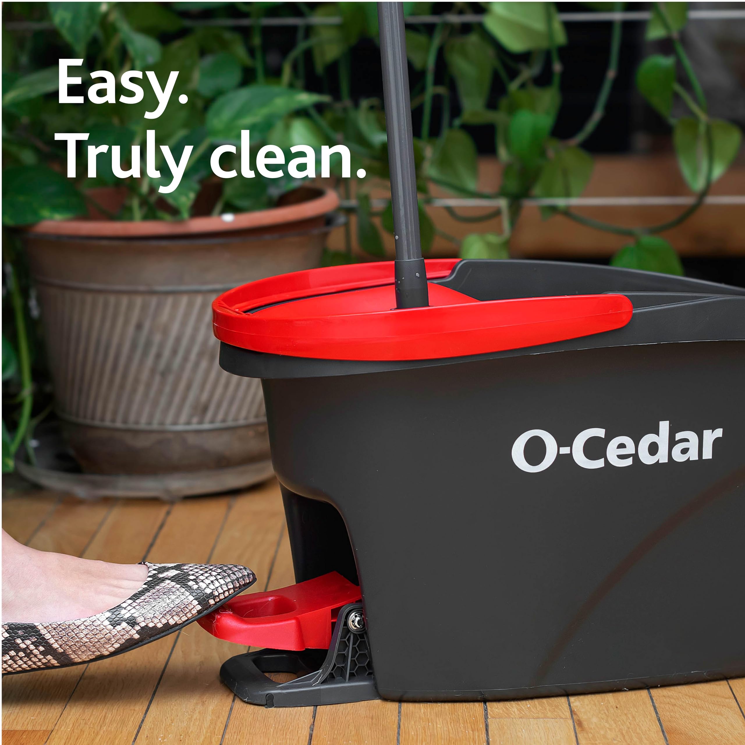 O-Cedar mop is safe for hardwood, tile, vinyl, and other hard floors.