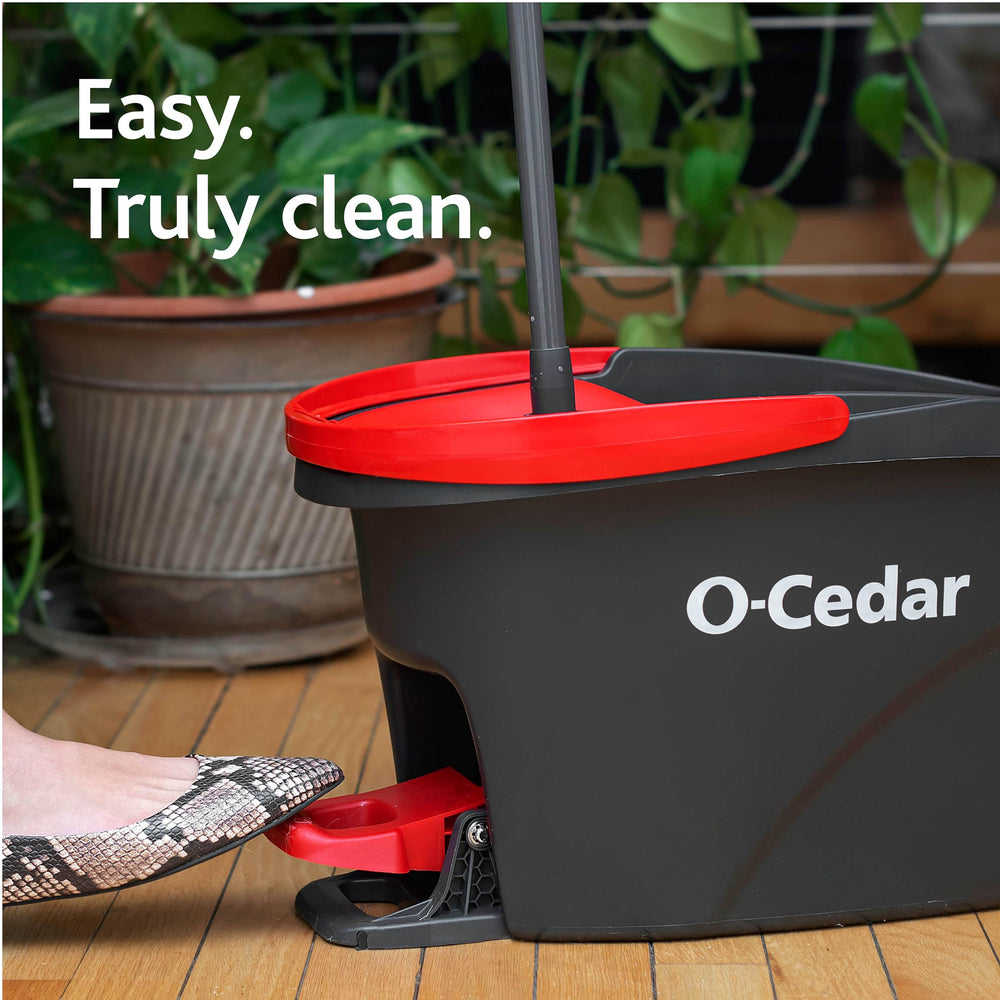 O-Cedar mop is safe for hardwood, tile, vinyl, and other hard floors.