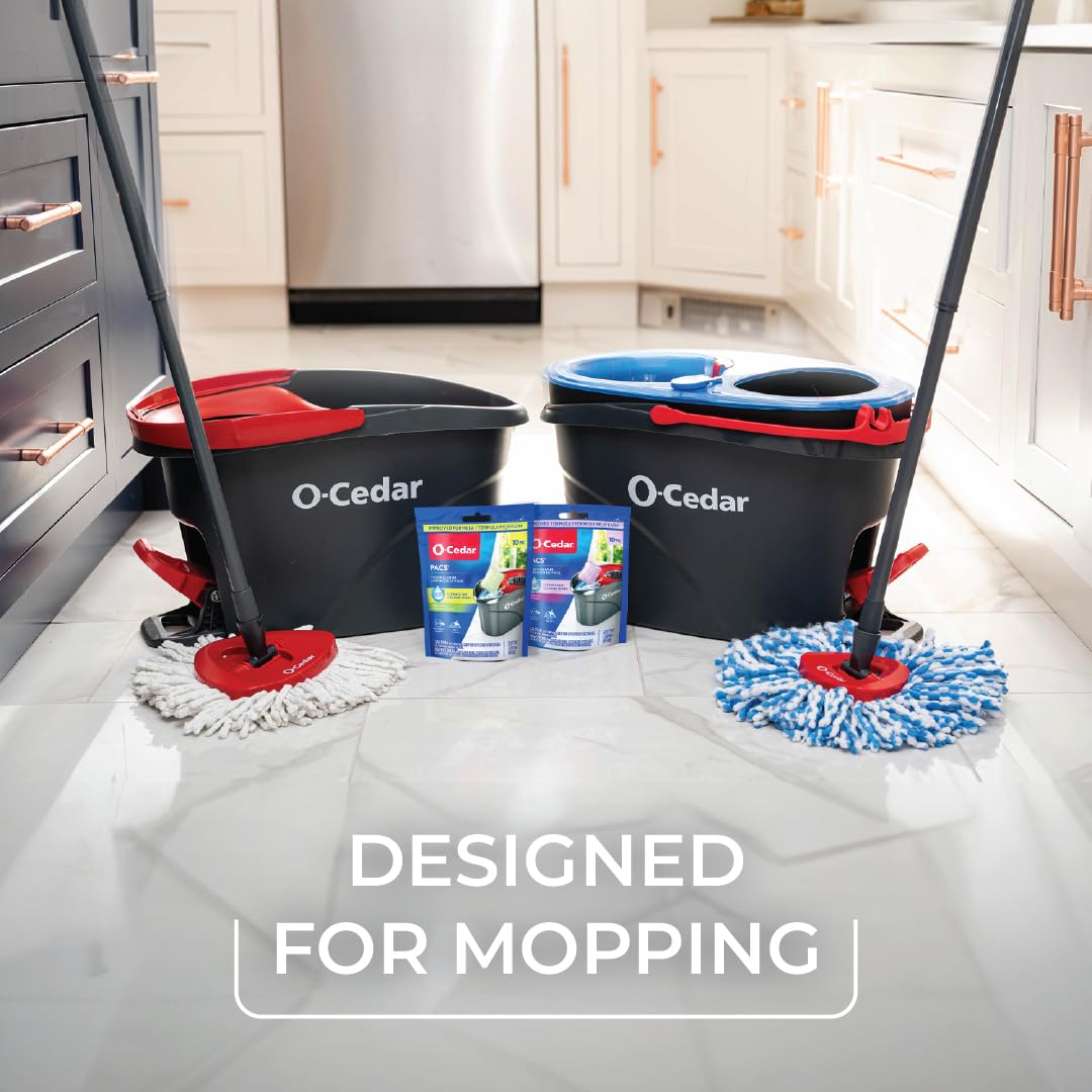 O-Cedar PACS lavender bubbles signal cleaning power in the bucket.