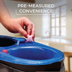 O-Cedar PACS lavender bubbles fizz in a mop bucket for easy, streak-free cleaning.