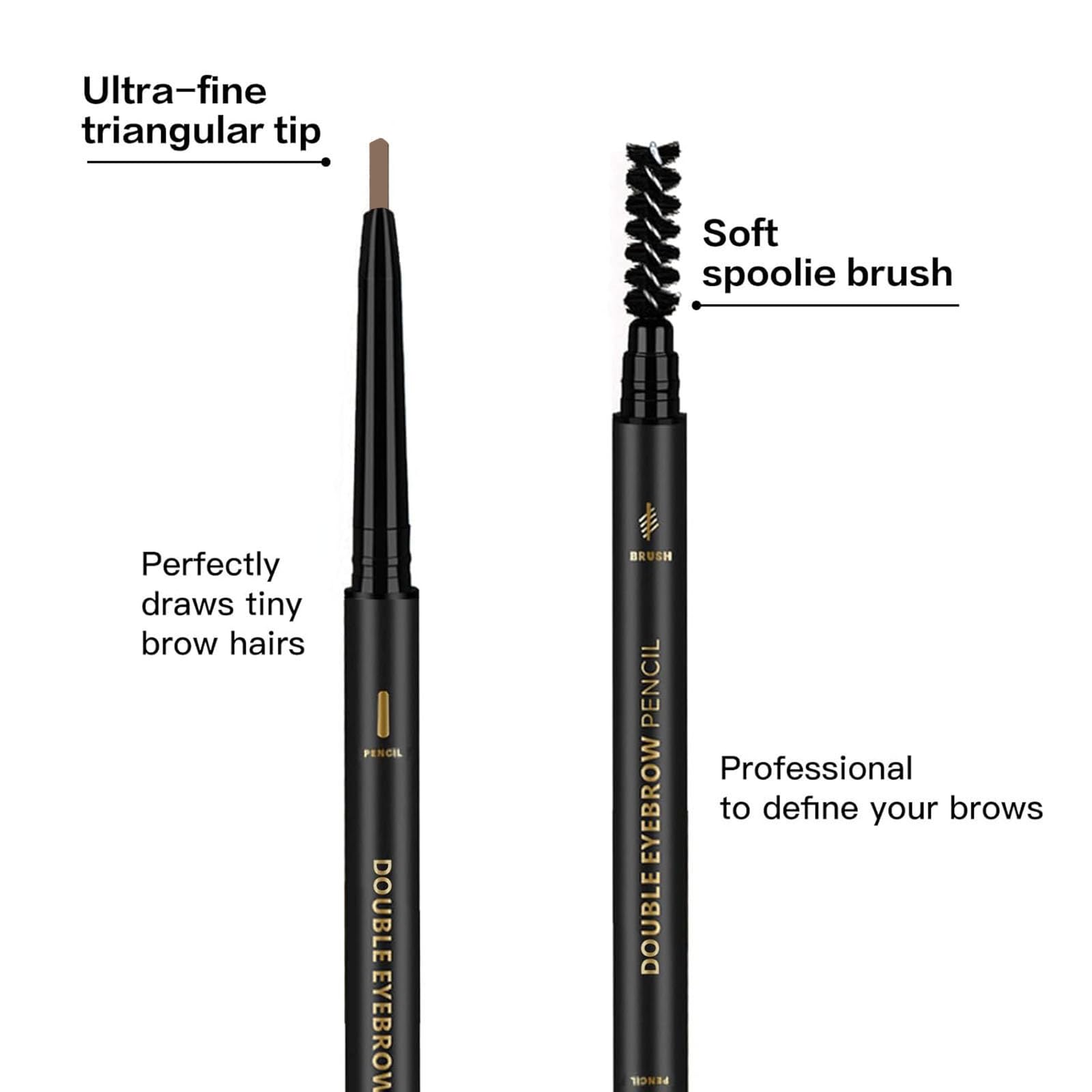 O'CHEAL eyebrow pencil spoolie end close-up for easy blending.