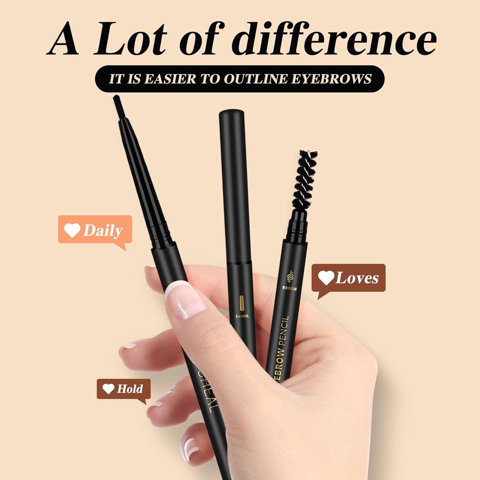 O'CHEAL waterproof brow pen helps maintain defined brows all day.