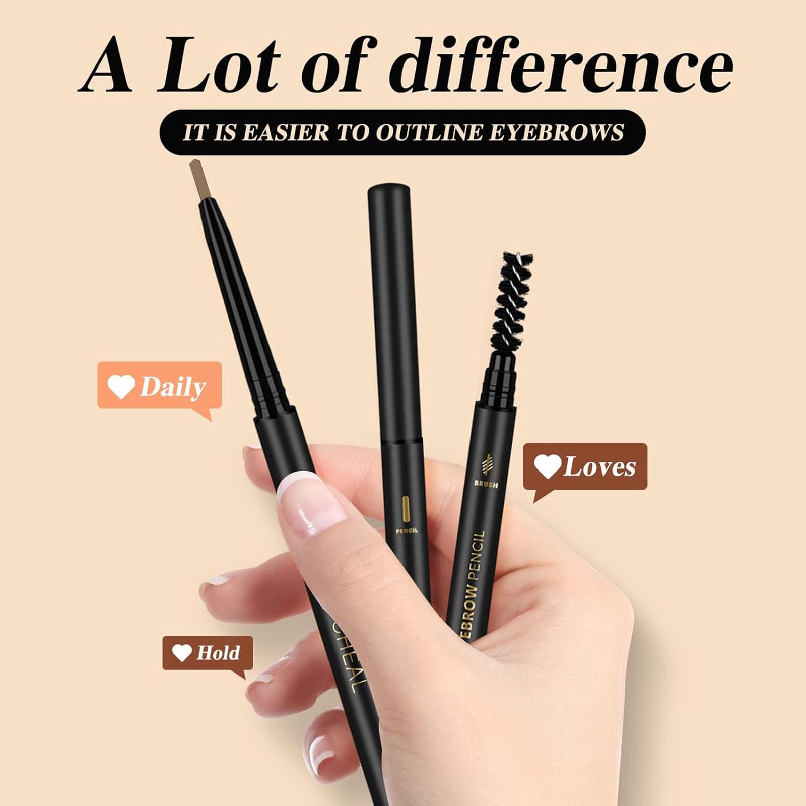 O'CHEAL waterproof longwear brow pencil maintains color through activity.
