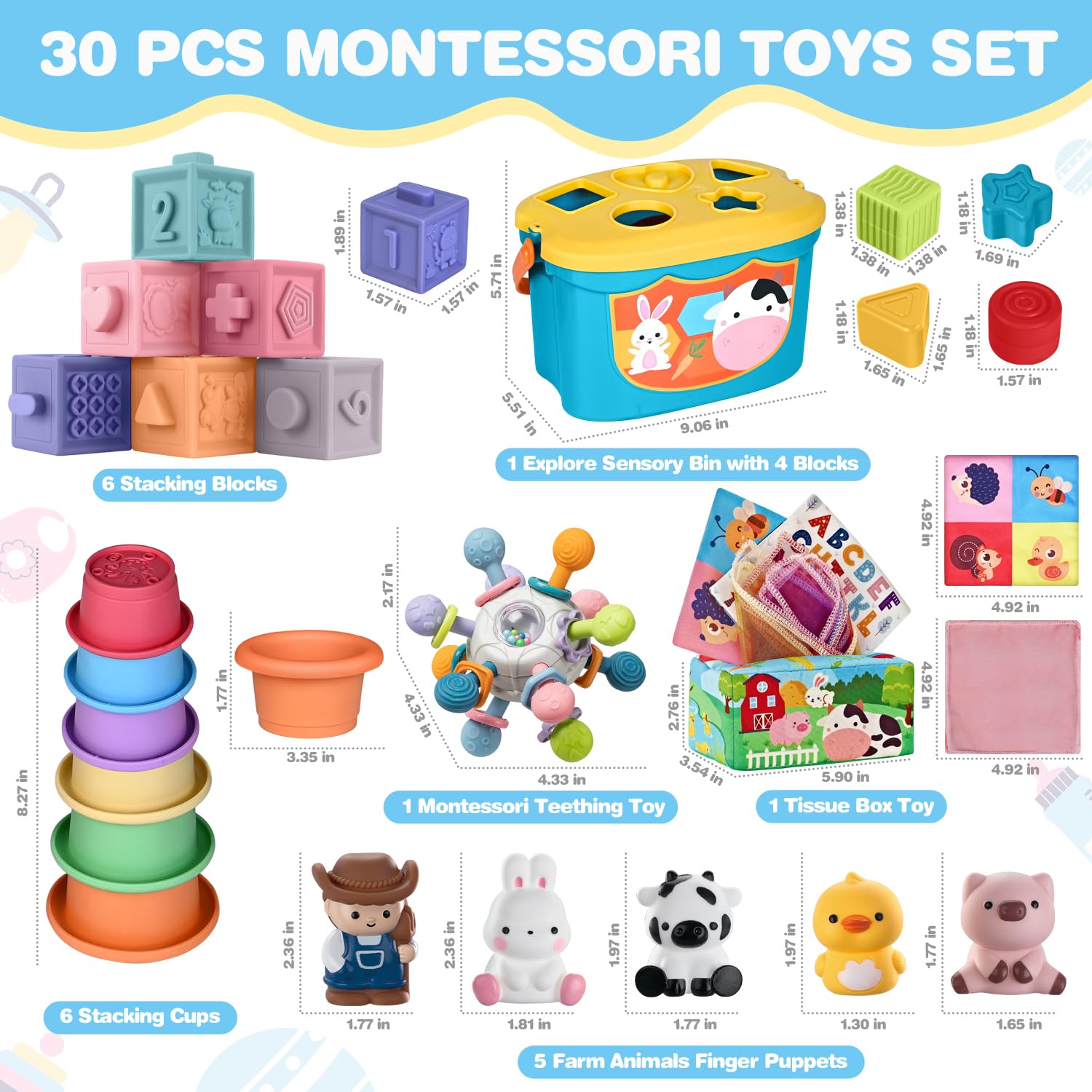 OCHIDO soft stacking blocks promoting color and shape recognition during play.