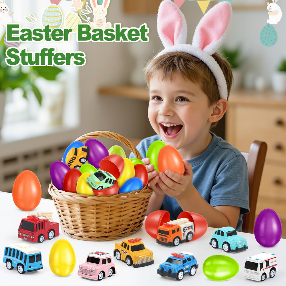 City-themed die-cast cars inside OCHIDO eggs for imaginative play