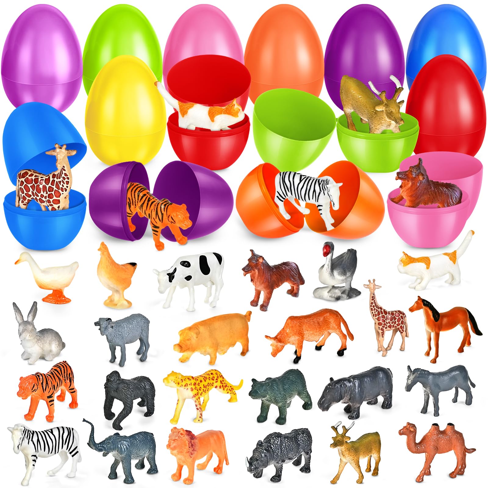 OCHIDO Easter eggs 24-pack with bright colors for easy egg hunts.
