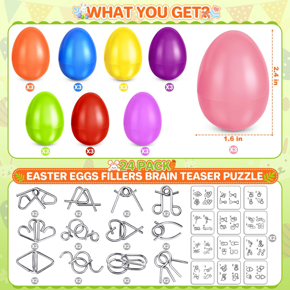 OCHIDO metal brain teaser toys inside each egg spark problem-solving during play.