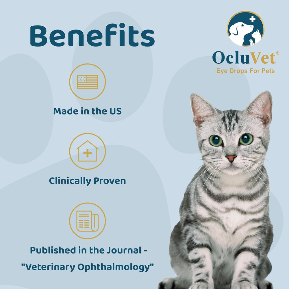 OcluVet eye drops packaging emphasizes all-natural ingredients for pet care.