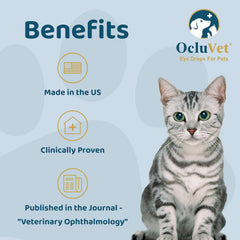 OcluVet eye drops packaging emphasizes all-natural ingredients for pet care.
