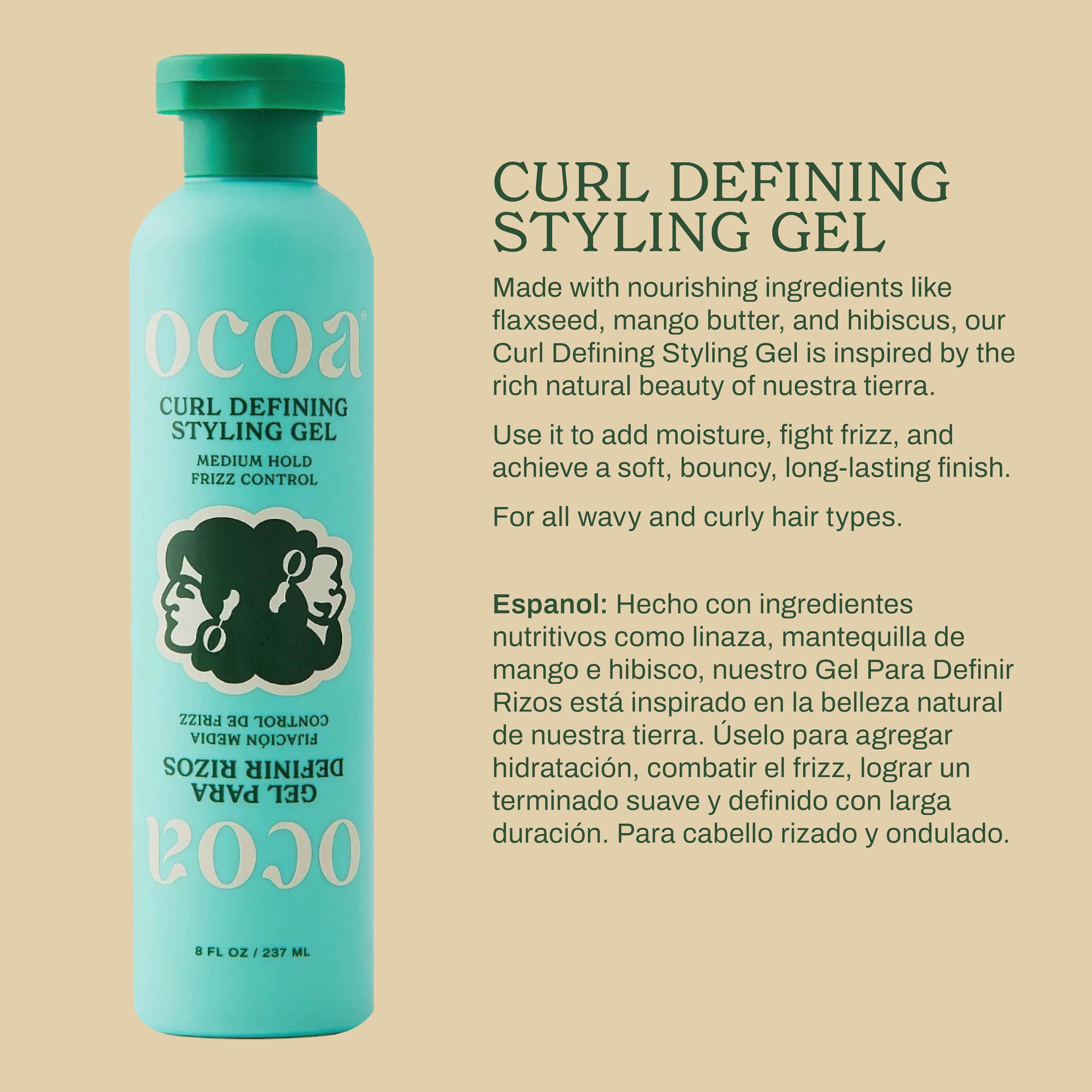 OCOA curling gel application on hair for waves and curls styling