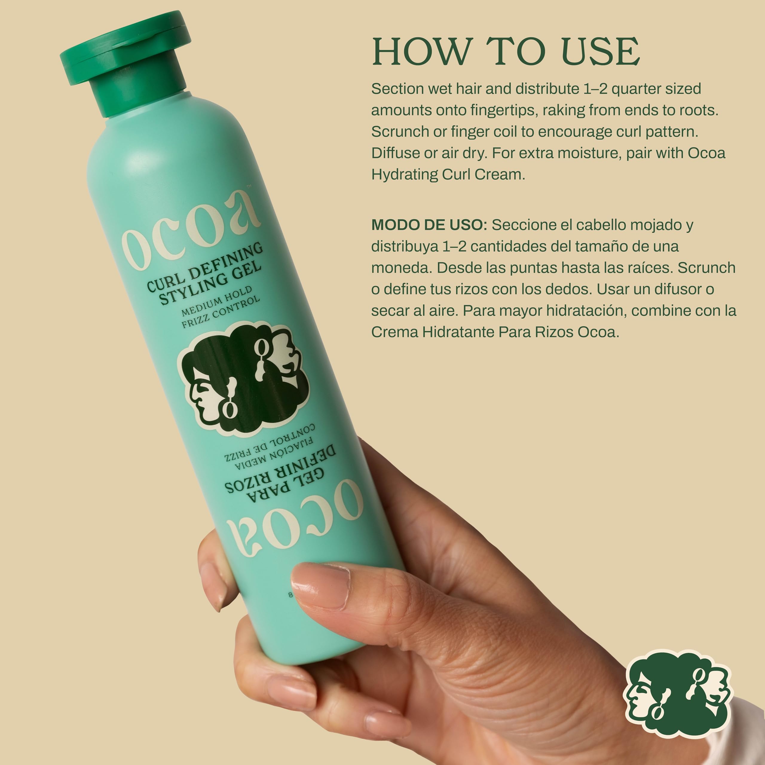 Soft hold effect of OCOA Curl Defining Gel on defined curls