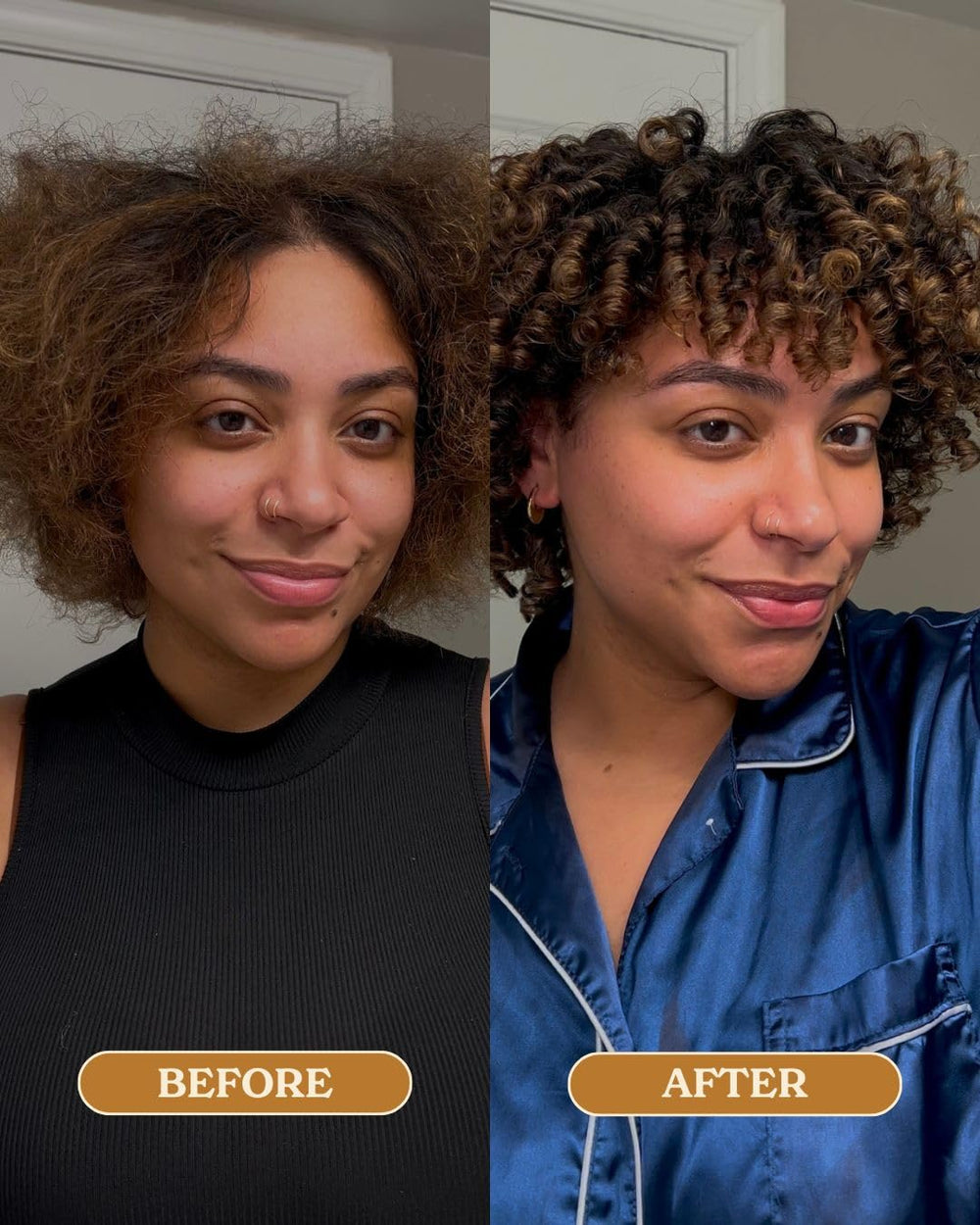 OCOA Daily curl care routine image featuring bottle with usage.