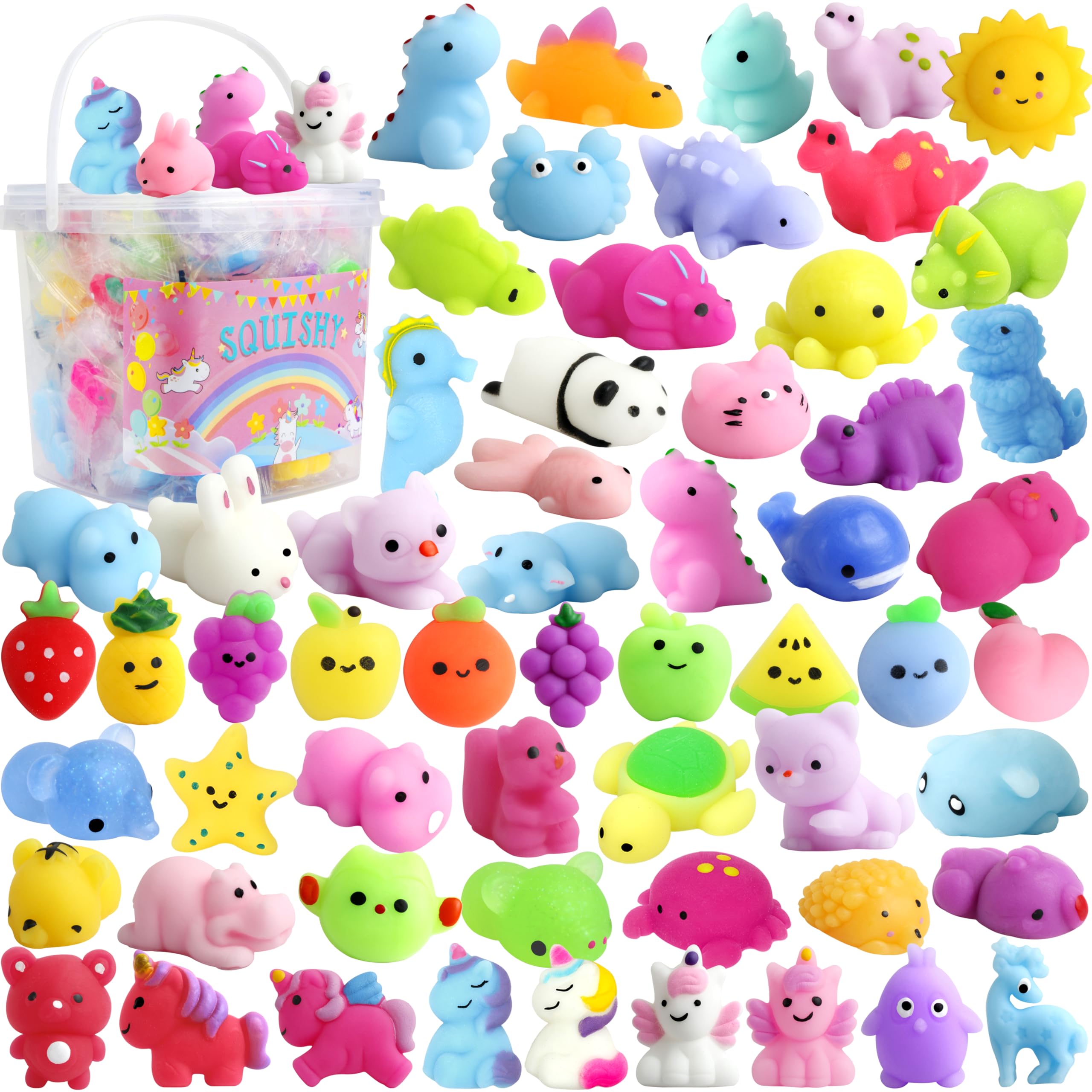 OCTERIC 150 pack mochi squishies in animal styles for versatile play and learning.