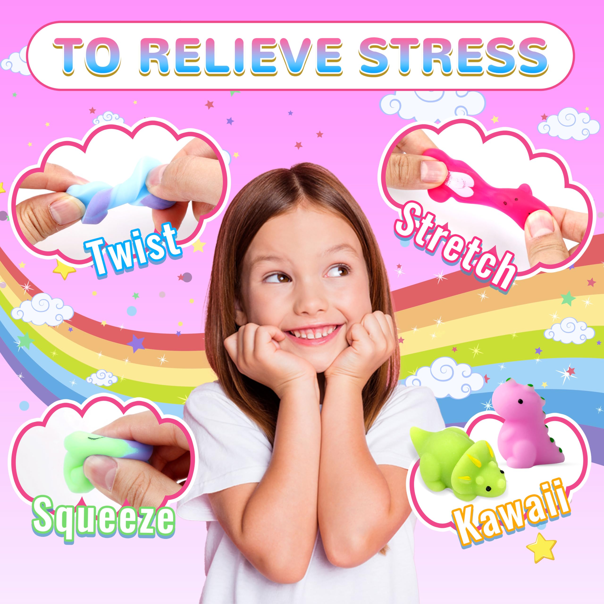 OCTERIC fruit mochi squishies add colorful texture for sensory play and display.