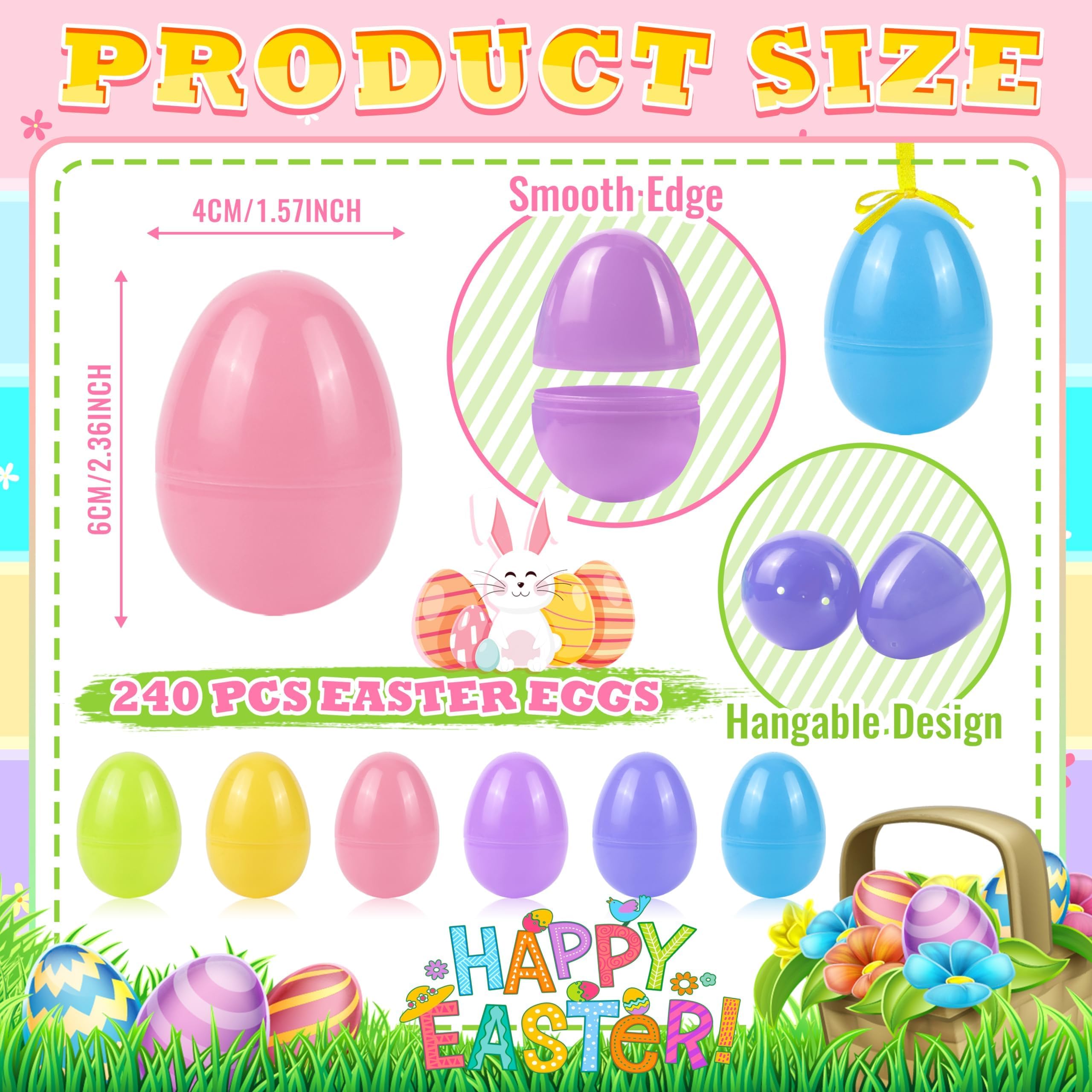 OCTERIC Easter eggs show 2.3inch size for easy spotting