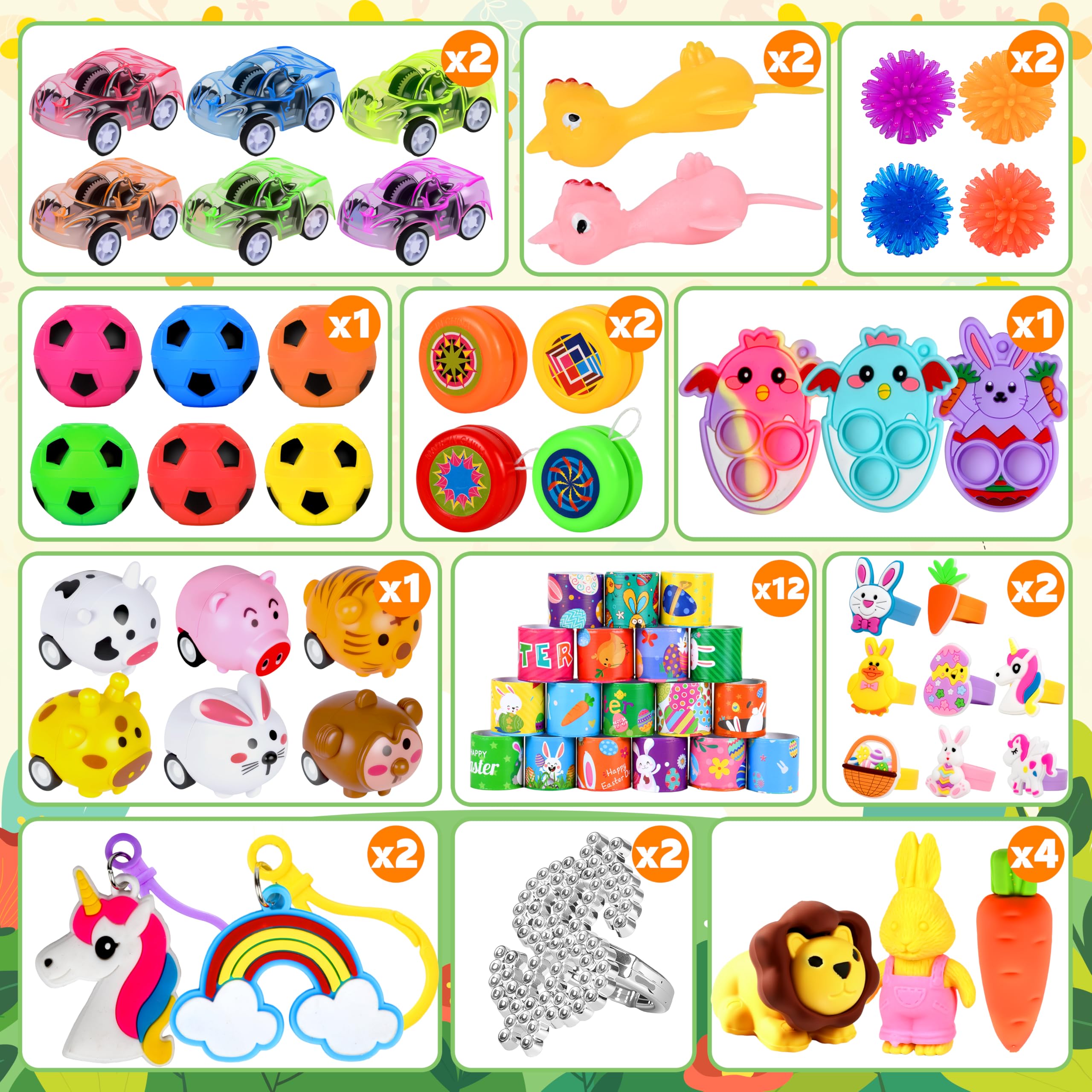 Octeric eggs prefilled with toys and stickers for kids' surprise moments.