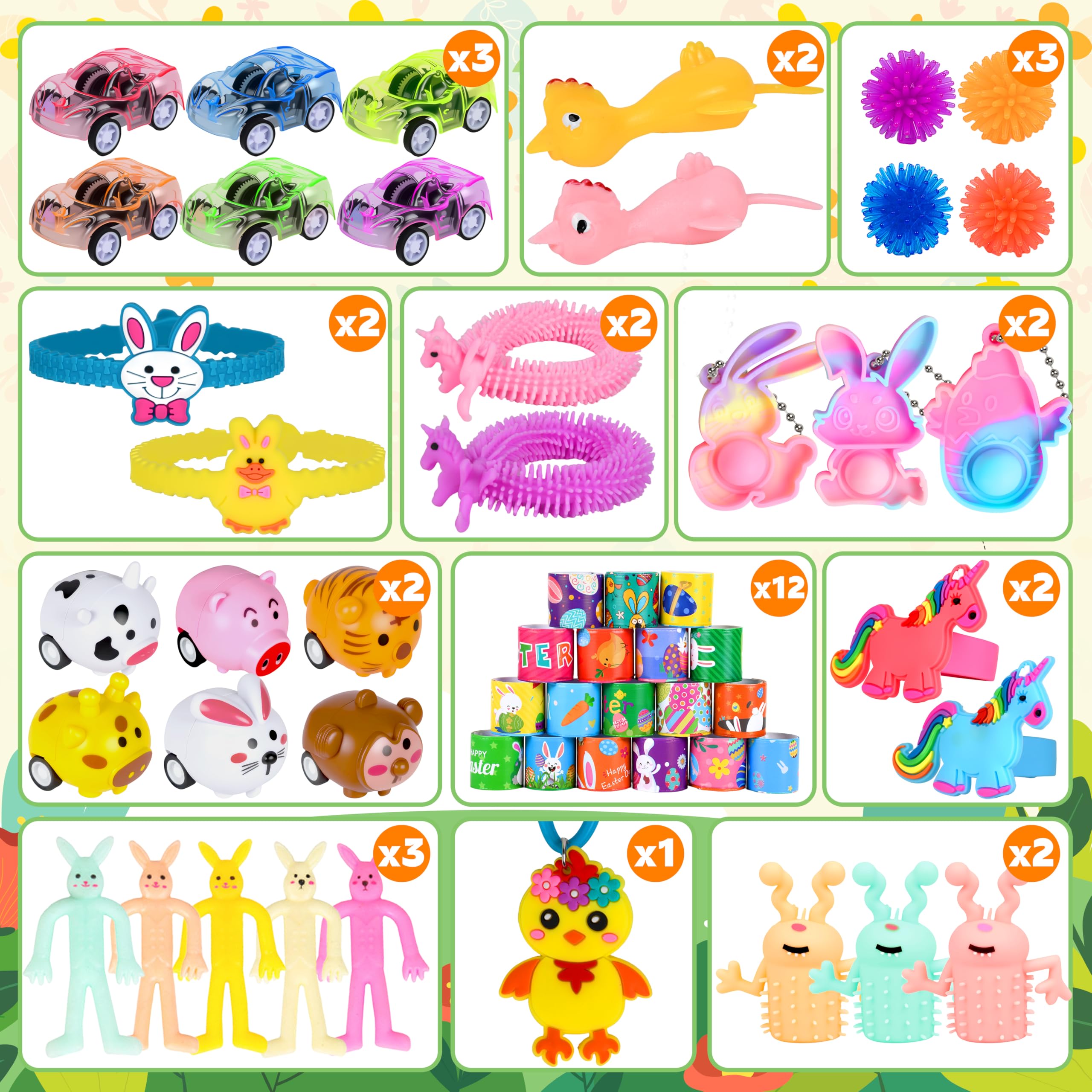 OCTERIC Easter toys inside eggs show 240 mini toys for surprise moments.