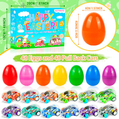 OCTERIC colorful Easter eggs reveal mini pull-back cars for kids