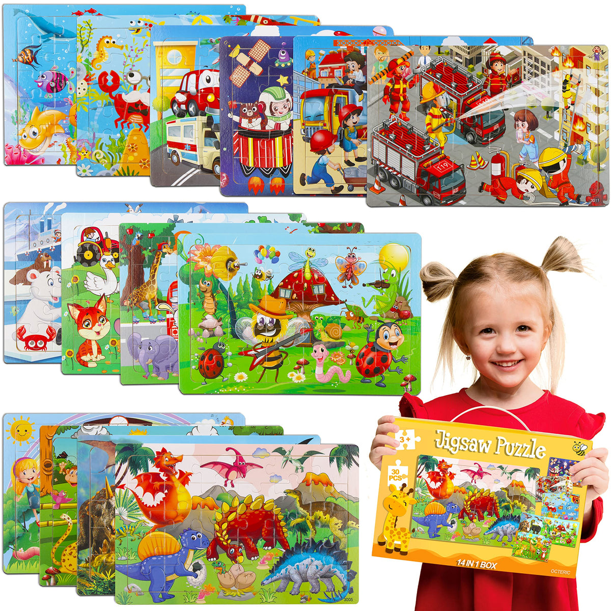OCTERIC dinosaur puzzle for toddlers enhances fine motor skills and focus.