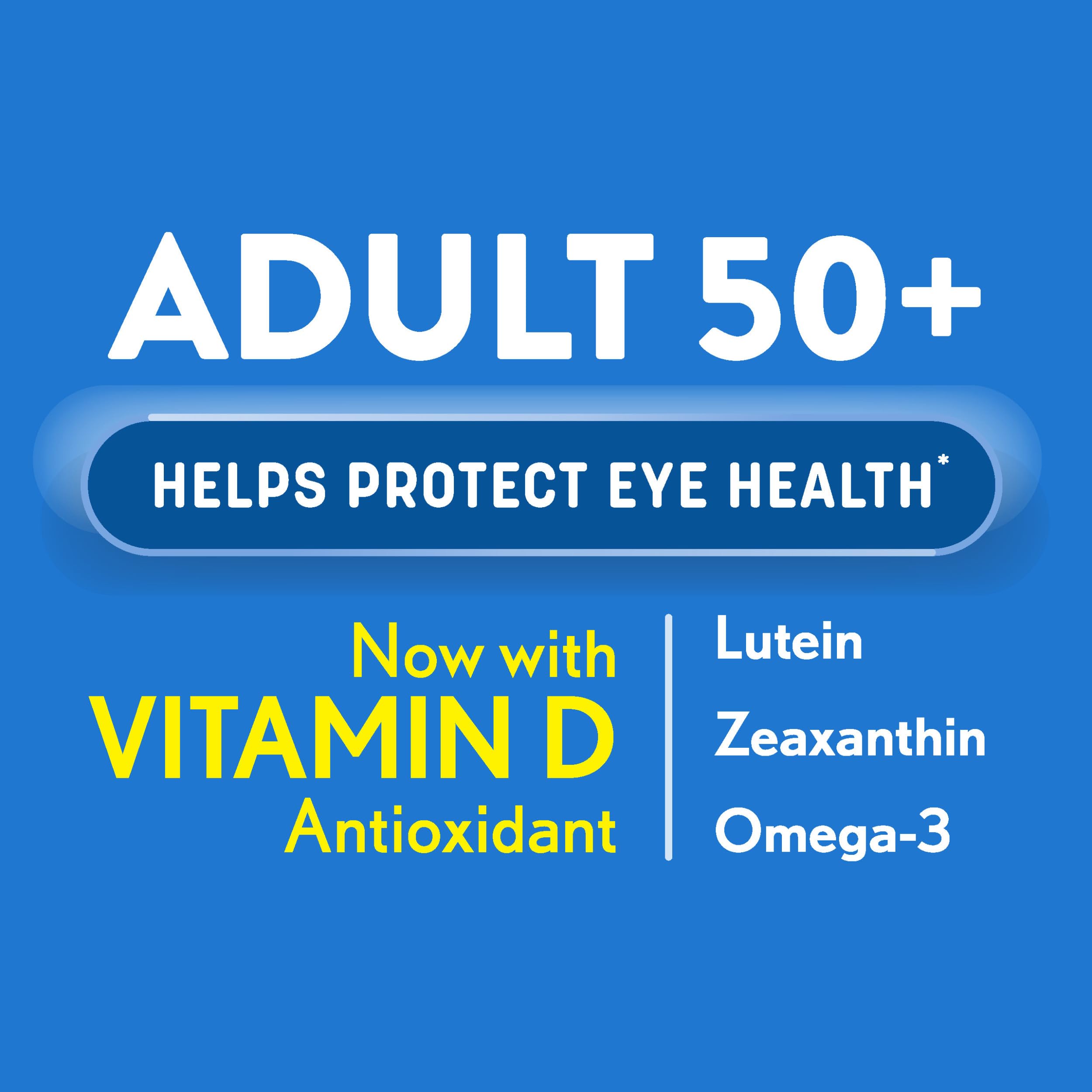 Ocuvite 50+ bottle side angle showcasing compact daily vitamin pack