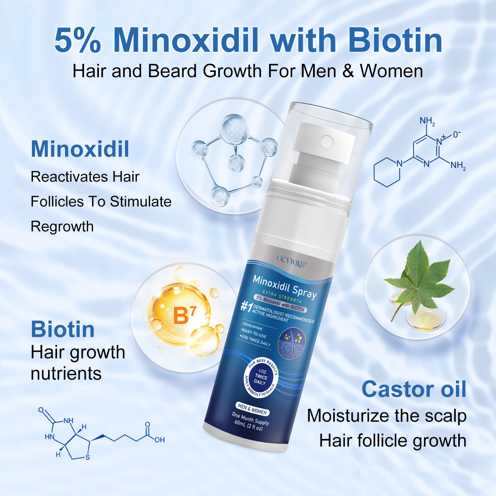 OCVWJKD minoxidil application on scalp demonstrates easy daily use.