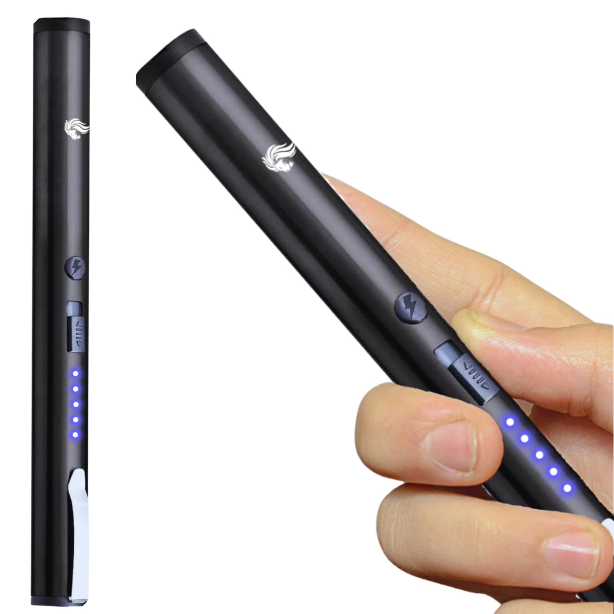OddsShifter Tactical Stun Pen front view, compact self-defense tool for everyday carry.