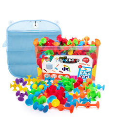ODELA Genius Suckers pack shot showing 155 pieces for creative play.