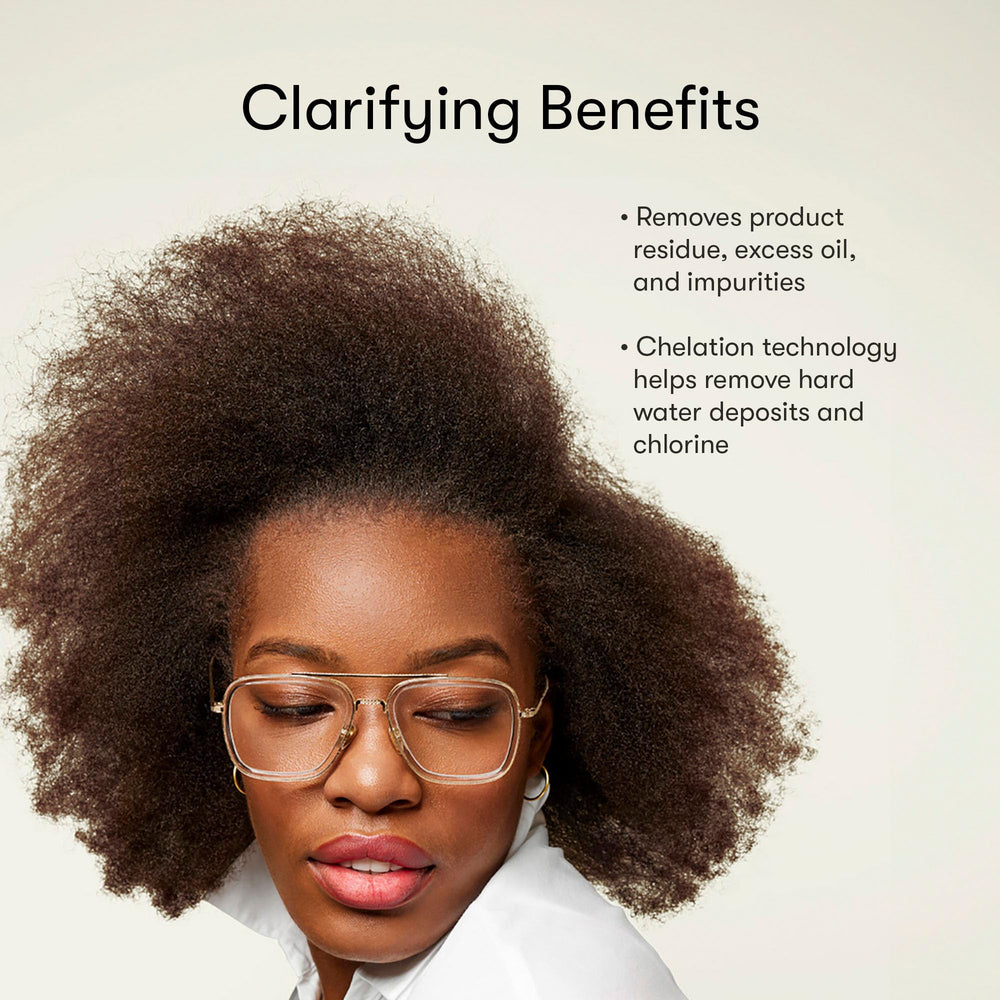 Odele Clarifying Shampoo pump-action bottle; smooth lather for weekly cleanse