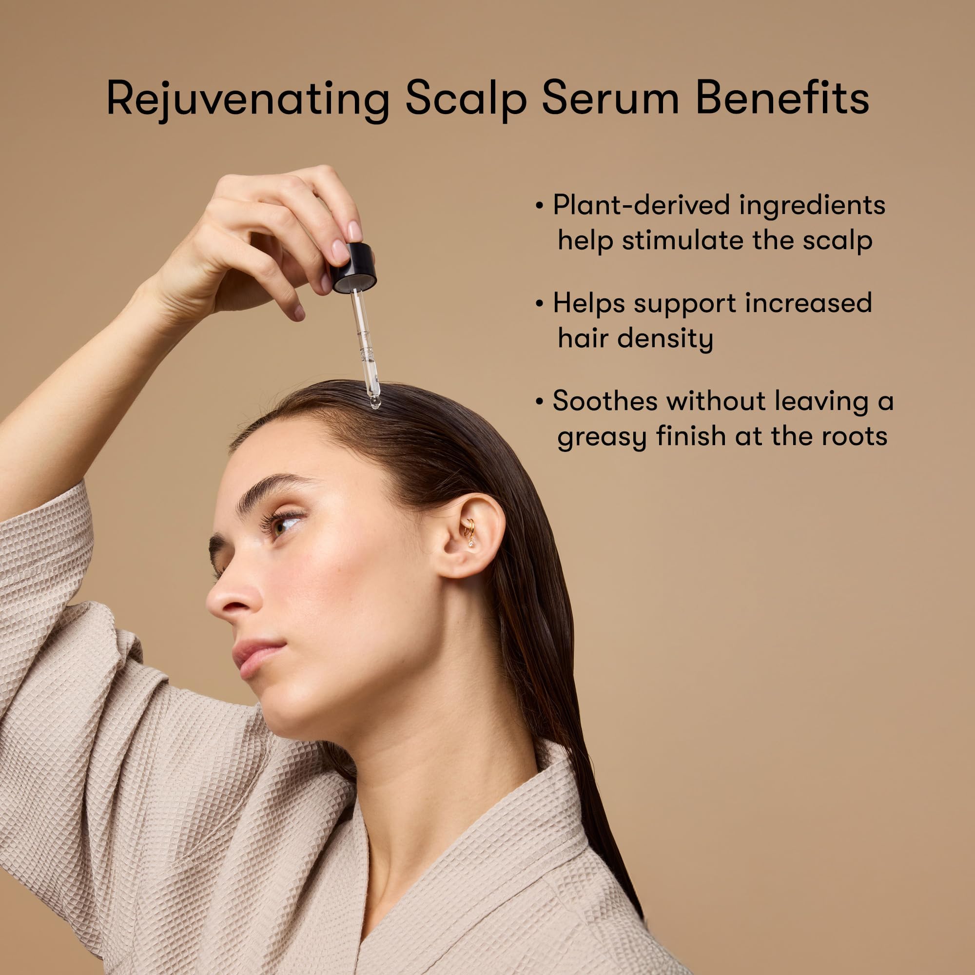 Odele Rejuvenating Scalp Serum ginger peppermint-visual conveys cooling soothing sensation.
